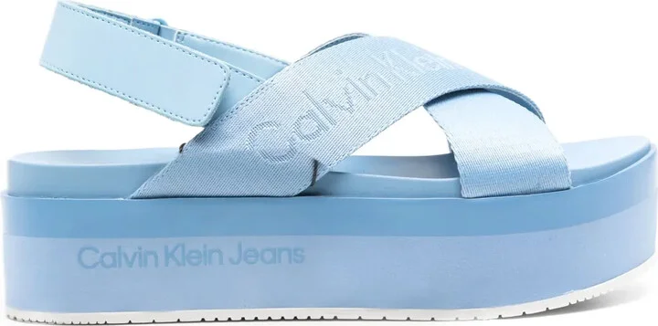 55mm Logo-Jacquard Flatform Sandals