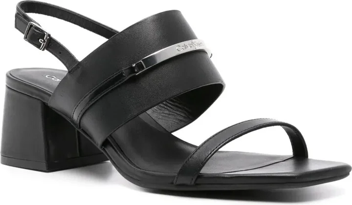 55mm Logo-Plaque Leather Sandals - Image 2