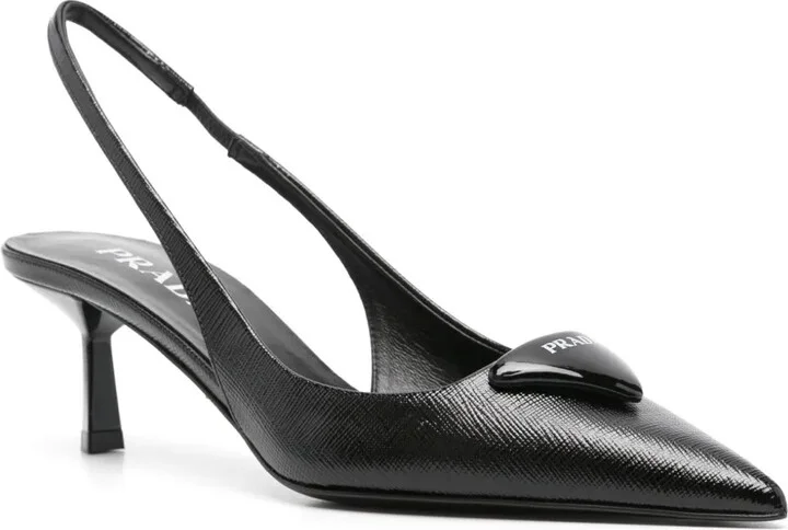 55mm Logo-Plaque Slingback Pumps - Image 2