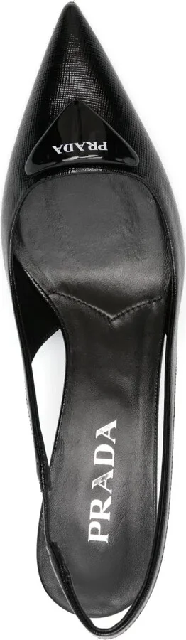 55mm Logo-Plaque Slingback Pumps - Image 4