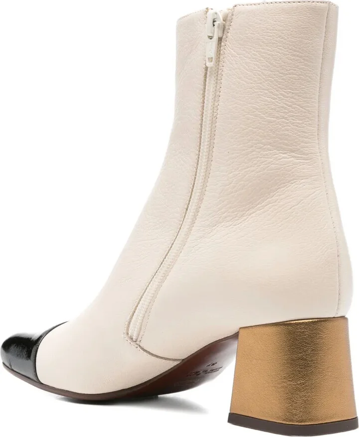 55mm Metallic-Block Heel Cap-Toe Ankle Boots - Image 3
