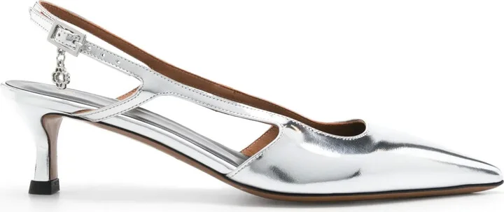 55mm Metallic Slingback Pumps