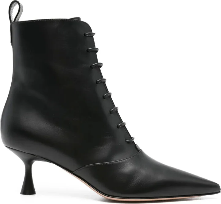 55mm Morganne lace-up pointed-toe boots