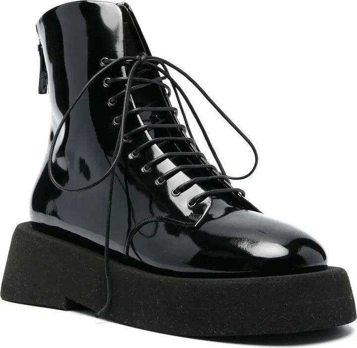 55mm Patent Lace-Up Boots - Image 2