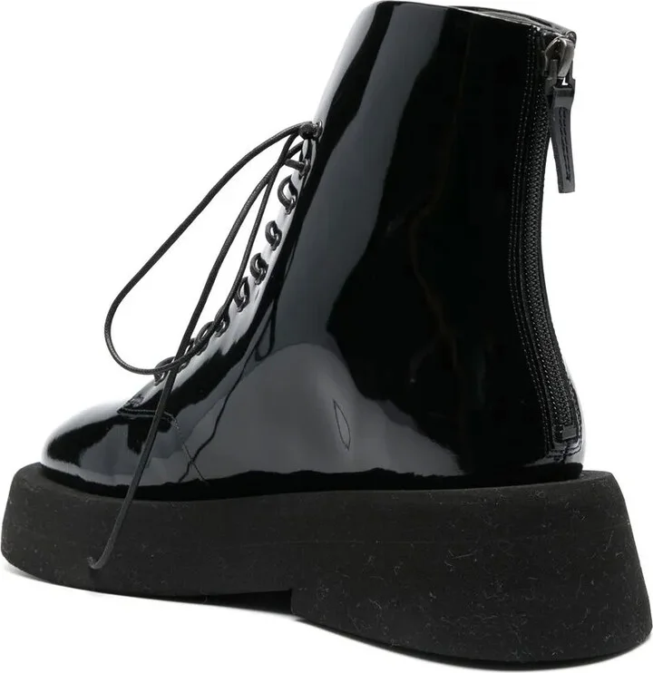 55mm Patent Lace-Up Boots - Image 3