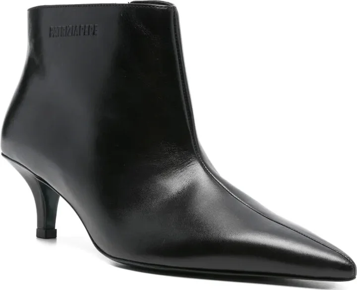 55mm Pointed-Toe Leather Ankle Boots - Image 2