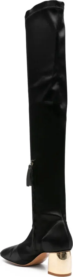 55mm Satin Gold-Heel Knee-High Boots - Image 3