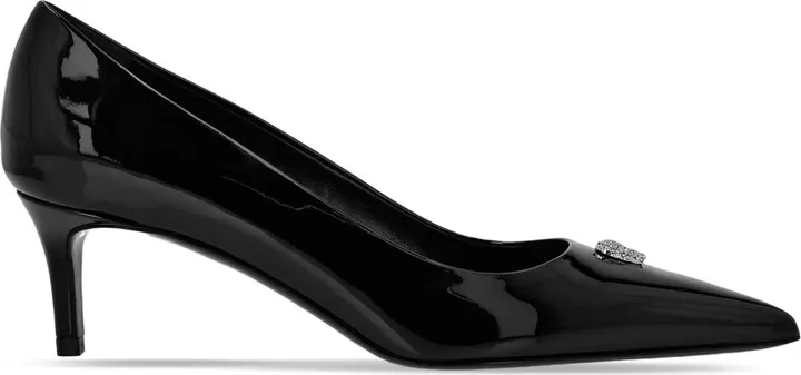 55mm Skull-Appliqué Pumps