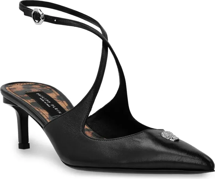 55mm Skull strass leather pumps - Image 2