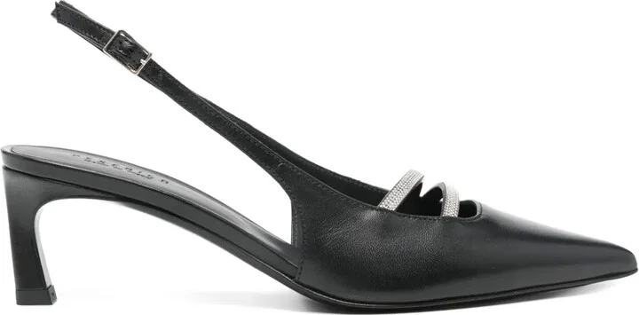 55mm Slingback Leather Pumps