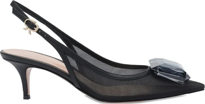55mm Slingback Mesh Pumps