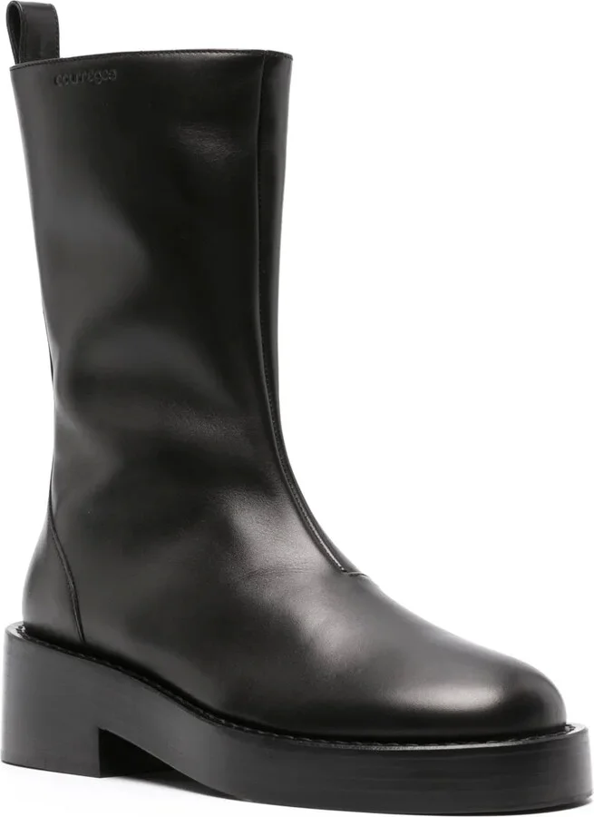 55mm Slip-On Leather Ankle Boots - Image 2