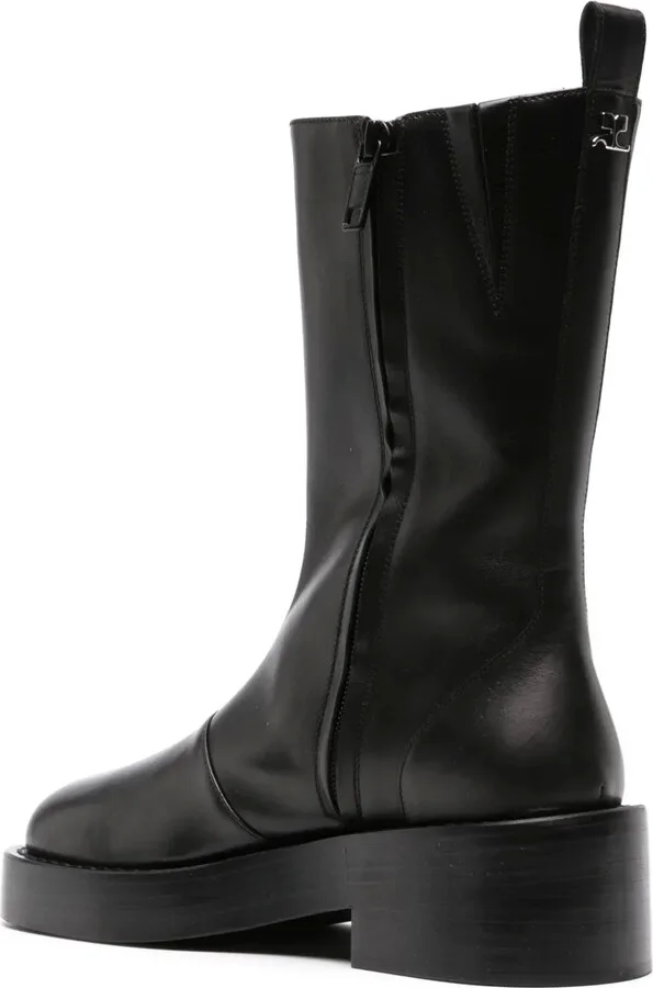 55mm Slip-On Leather Ankle Boots - Image 3