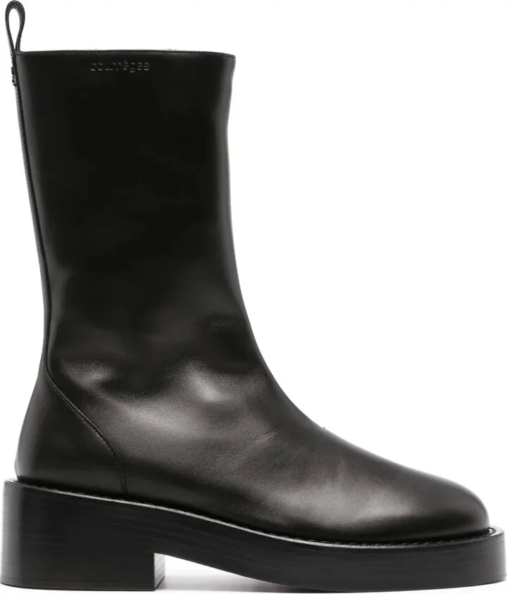 55mm Slip-On Leather Ankle Boots