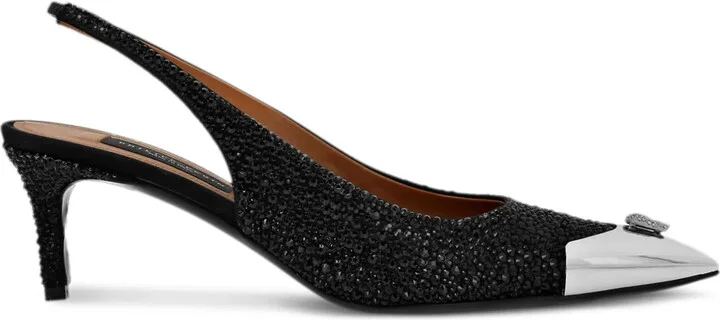 55mm Sllingback Mix Strass Pumps