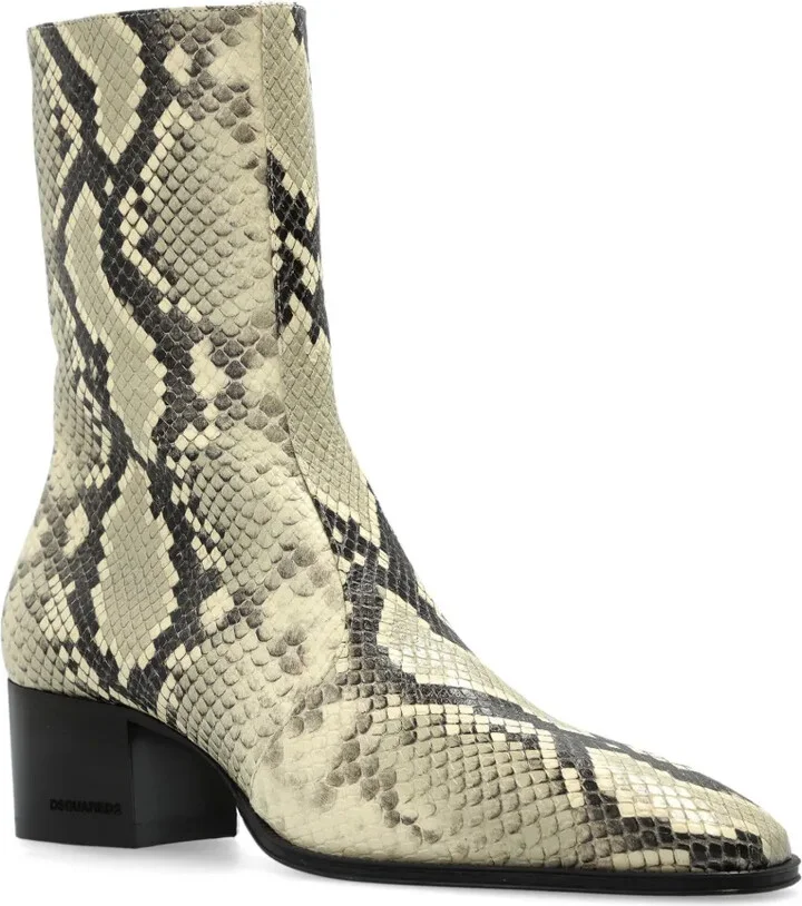 55mm Snake-Print Ankle Boots - Image 2