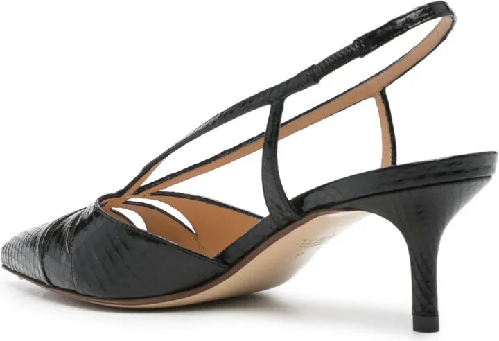55mm Snakeskin-Effect Leather Pumps - Image 3