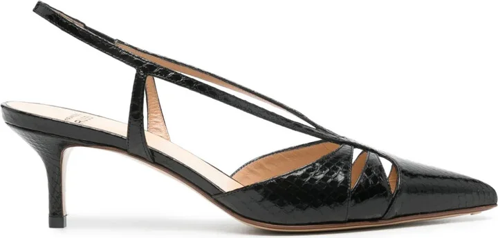 55mm Snakeskin-Effect Leather Pumps