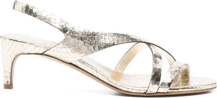55mm Snakeskin-Effect Sandals