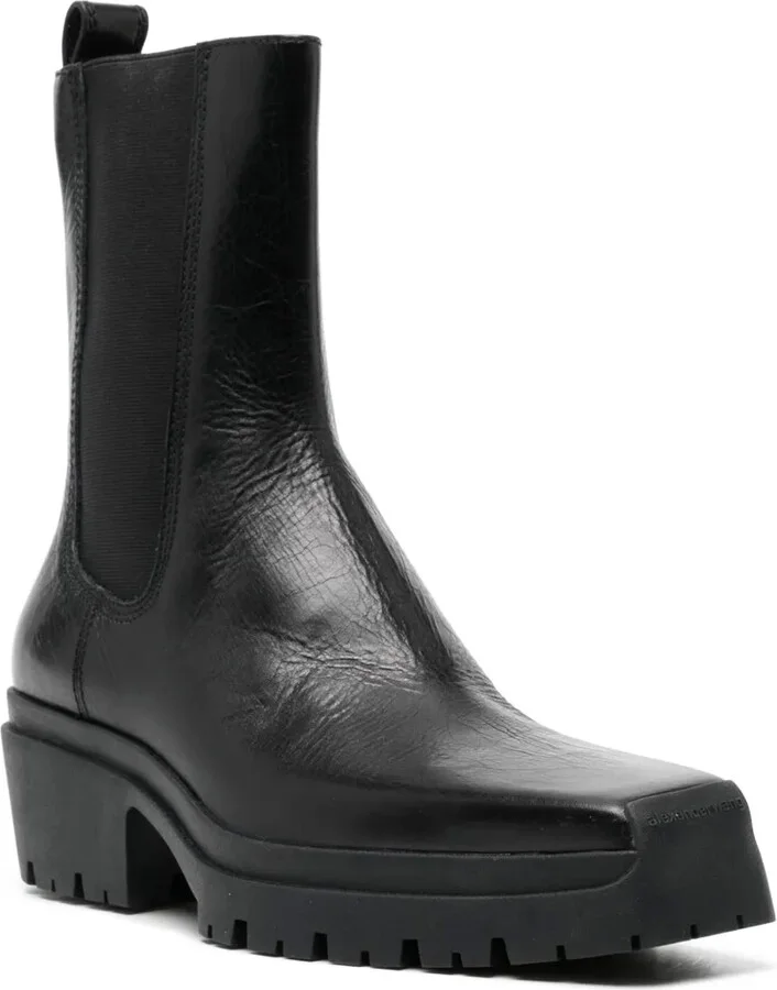 55mm Square-Toe Leather Boots - Image 2