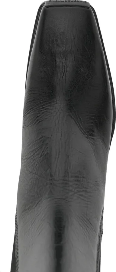 55mm Square-Toe Leather Boots - Image 4