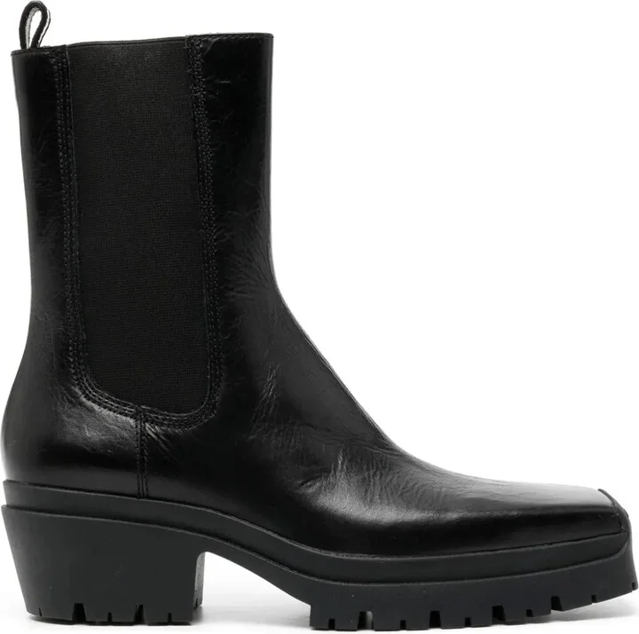 55mm Square-Toe Leather Boots