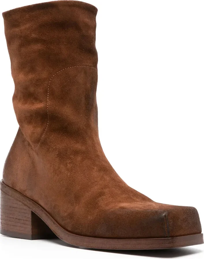 55mm Square-Toe Suede Boots - Image 2