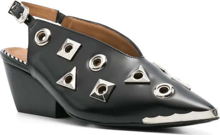 55mm Stud-Embellished Slingback Pumps - Image 2