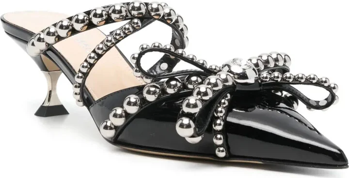 55mm Studded Leather Mules - Image 2