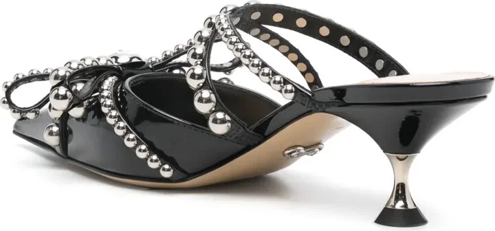 55mm Studded Leather Mules - Image 3