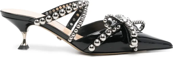 55mm Studded Leather Mules
