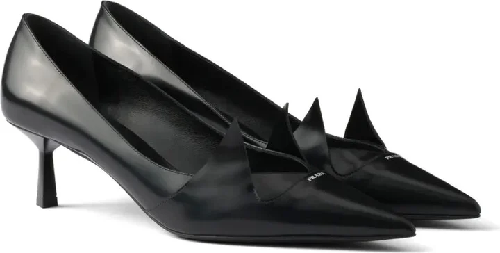 55mm Two-Tone Brushed-Leather Pumps - Image 2