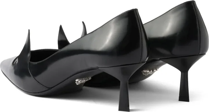 55mm Two-Tone Brushed-Leather Pumps - Image 3
