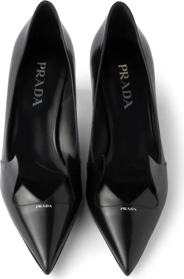 55mm Two-Tone Brushed-Leather Pumps - Image 4