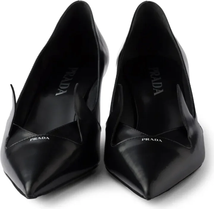 55mm Two-Tone Brushed-Leather Pumps - Image 5