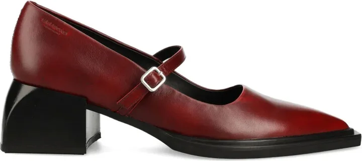 55mm VIvian buckle-strap block-heel pumps