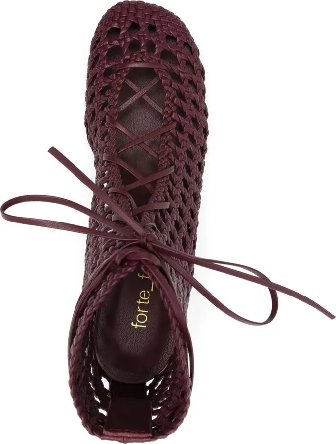 55mm Woven Lace-Up Boots - Image 4