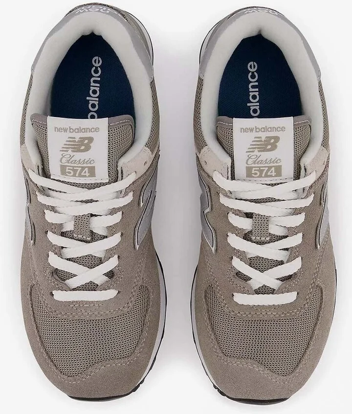 574 Low-Top Sneakers in Gray with White - Image 3