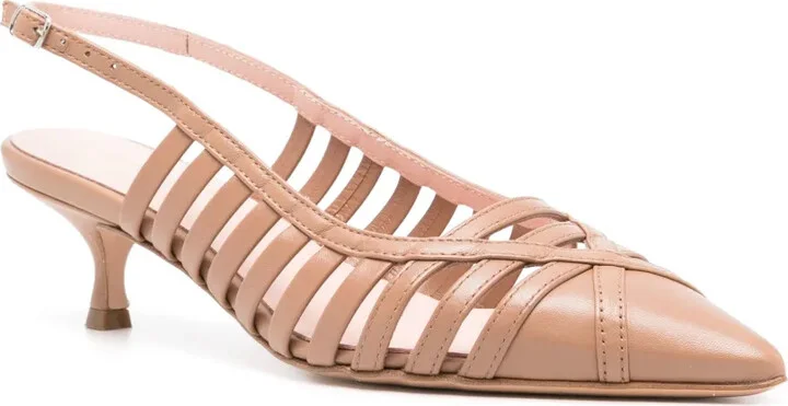 58mm Caged Leather Pumps - Image 2