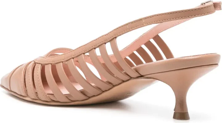 58mm Caged Leather Pumps - Image 3