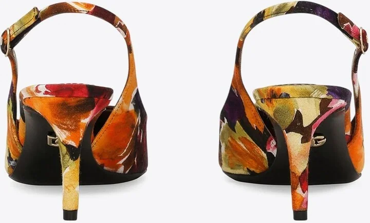60 Brocade Leather Slingback Pumps - Image 2