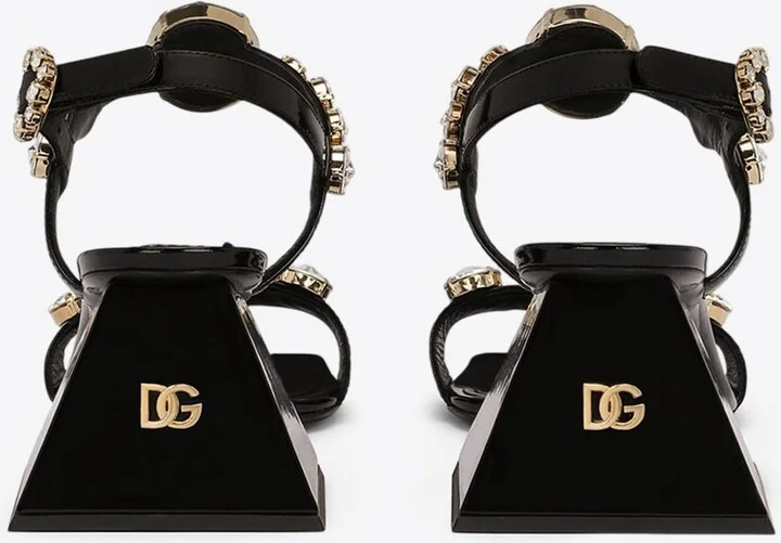 60 Crystal Embellished Leather Sandals - Image 2