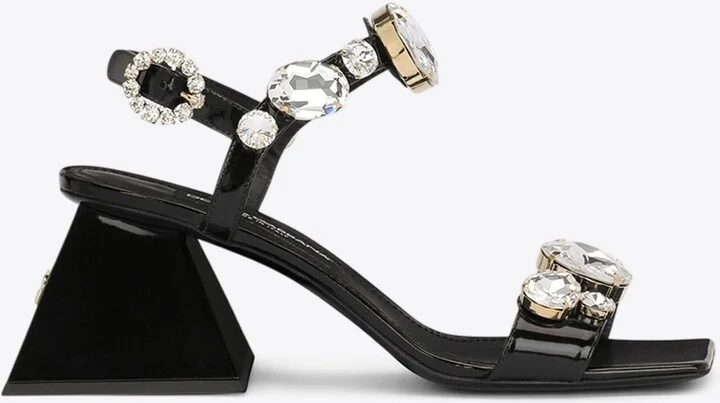 60 Crystal Embellished Leather Sandals