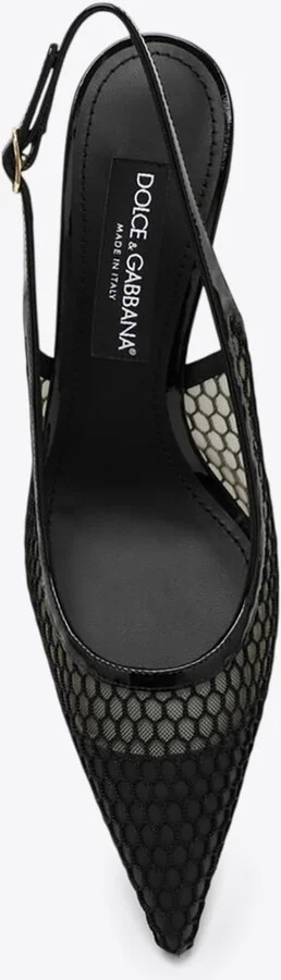60 Leather and Mesh Slingback Pumps - Image 2