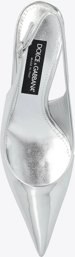 60 Mirrored Leather Slingback Pumps - Image 3