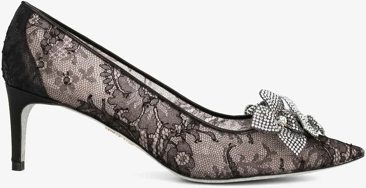 60 Pointed-Toe Lace Pumps