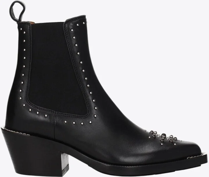60 Studded Leather Ankle Boots