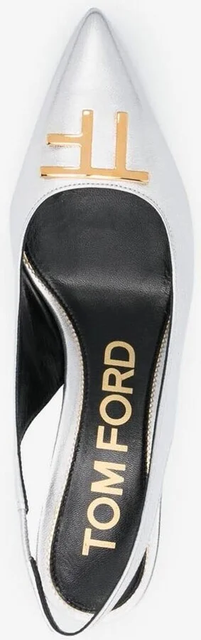 60 TF Slingback Pumps in Metallic Leather - Image 3