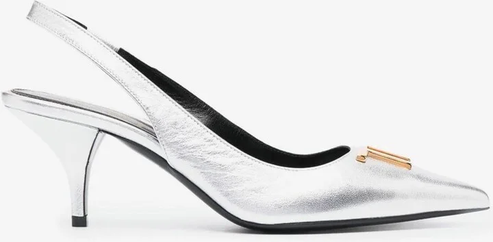 60 TF Slingback Pumps in Metallic Leather