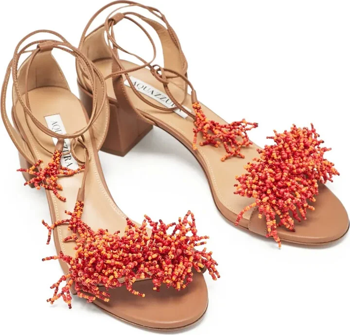 60mm Beaded Block-Heel Sandals - Image 2